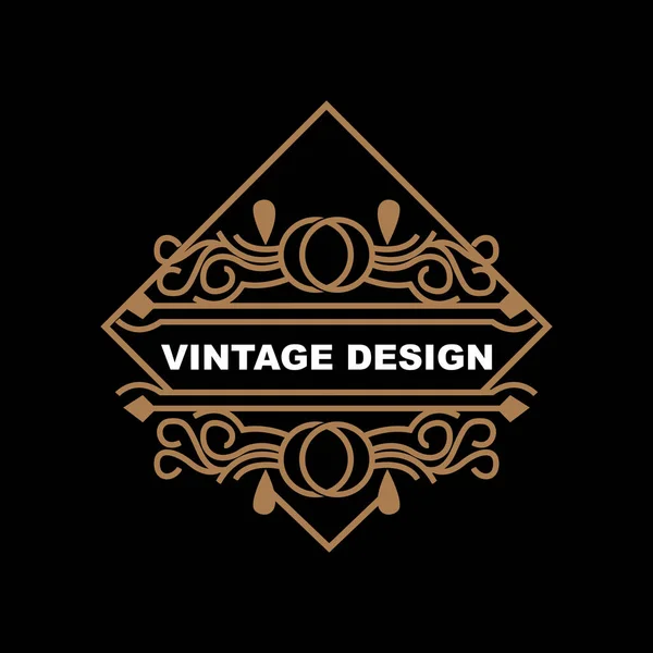 Retro Vintage Design Luxuriöses Minimalistisches Vektor Ornament Logo Mit Mandala — Stockvektor