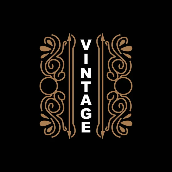 Design Vintage Rétro Logo Vectoriel Minimaliste Luxueux Ornement Avec Mandala — Image vectorielle