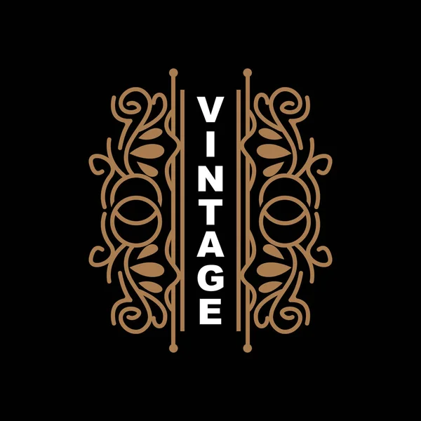 Retro Vintage Design Luxurious Minimalist Vector Ornament Logo Mandala Batik — Stock Vector