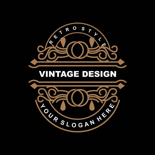 Retro Vintage Design Luxurious Minimalist Vector Ornament Logo Mandala Batik — 스톡 벡터