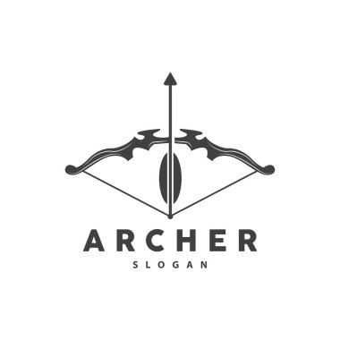 Archer Logosu, Okçuluk Okçuluğu Vektörü, Zarif Basit Minimalist Tasarım, Simge İllüstrasyon Şablonu