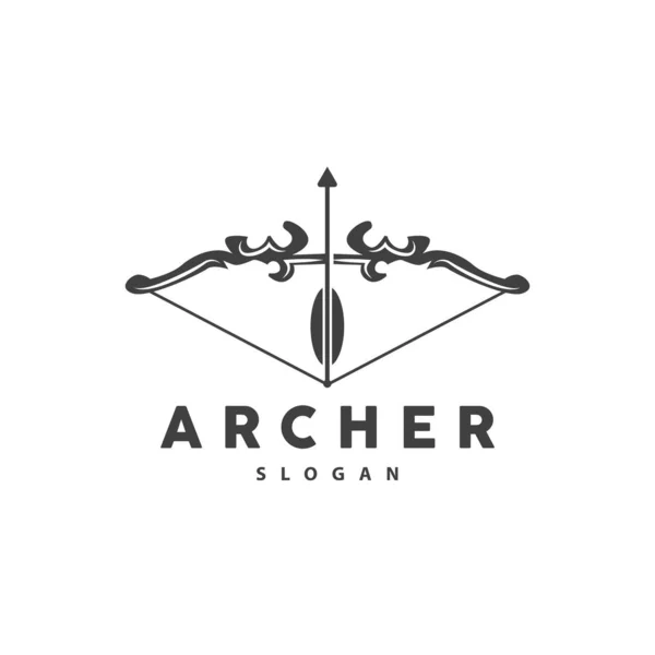 Archer Logosu, Okçuluk Okçuluğu Vektörü, Zarif Basit Minimalist Tasarım, Simge İllüstrasyon Şablonu