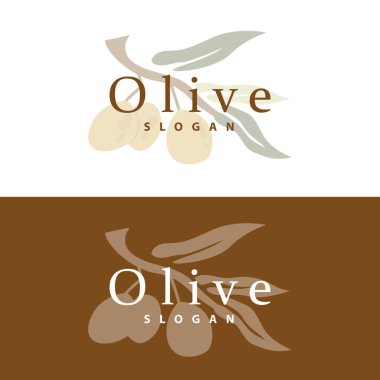 Zeytin Yağı Logosu, Zeytin Yaprağı Bitki Bahçesi Vektörü, Basit Lüks Simge Tasarım Şablonu
