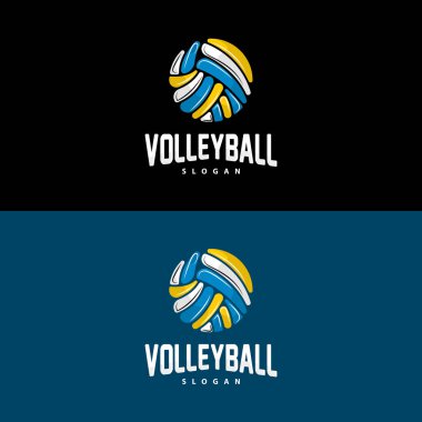 Voleybol Logosu, Spor Basit Tasarımı, Dünya Spor Turnuvası Vektörü, İllüstrasyon Sembol Simgesi Simgesi Simgesi Simgesi