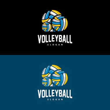 Voleybol Logosu, Spor Basit Tasarımı, Dünya Spor Turnuvası Vektörü, İllüstrasyon Sembol Simgesi Simgesi Simgesi Simgesi