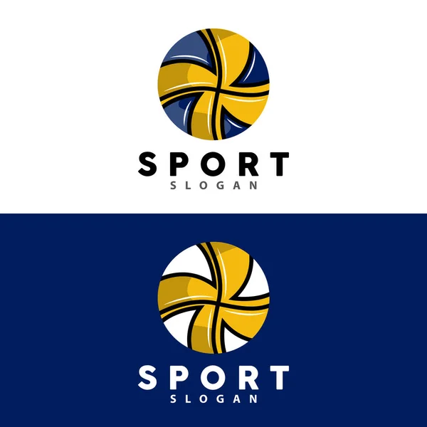 Logo Pallavolo Sport Design Semplice World Sports Tournament Vector Illustrazione — Vettoriale Stock