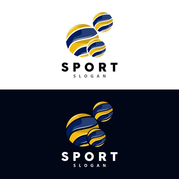 Logo Siatkówki Sport Prosty Design World Sports Tournament Vector Ilustracja — Wektor stockowy