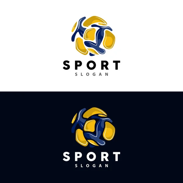 Логотип Волейбола Спорт Простой Дизайн Вектор Мирового Спортивного Турнира Символ — стоковый вектор
