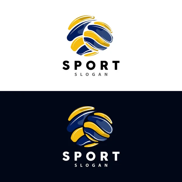 Logo Pallavolo Sport Design Semplice World Sports Tournament Vector Illustrazione — Vettoriale Stock