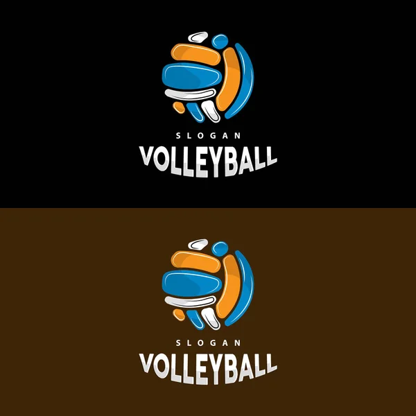 Logotipo Vôlei Design Simples Esporte Vetor Torneio Esportes Mundiais Ícone — Vetor de Stock