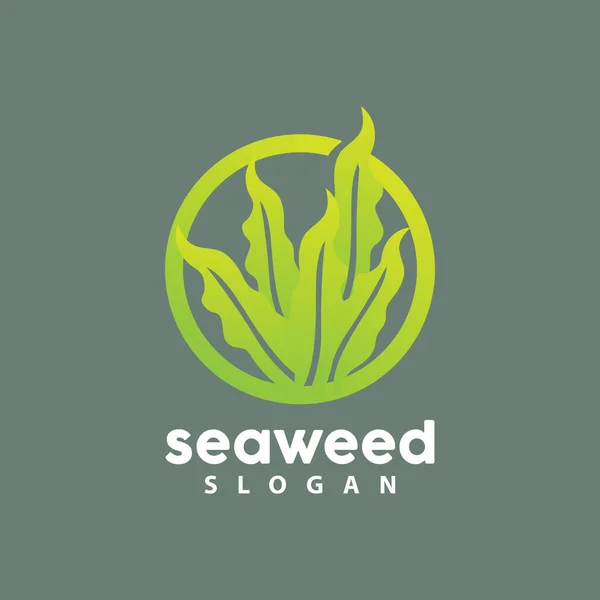 Seaweed Logo Underwater Plant Vector Simple Leaf Design Illustration Template — стоковий вектор