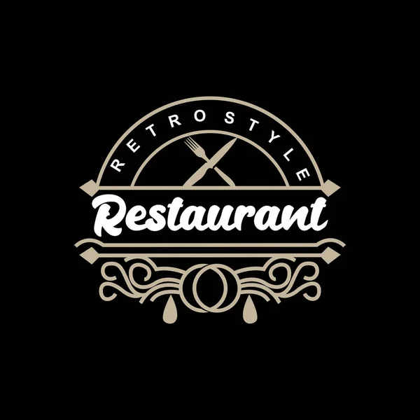 Ретро Vintage Стиль Орнамент Дизайн Логотип Ретро Ресторан Типографія Емблема — стоковий вектор