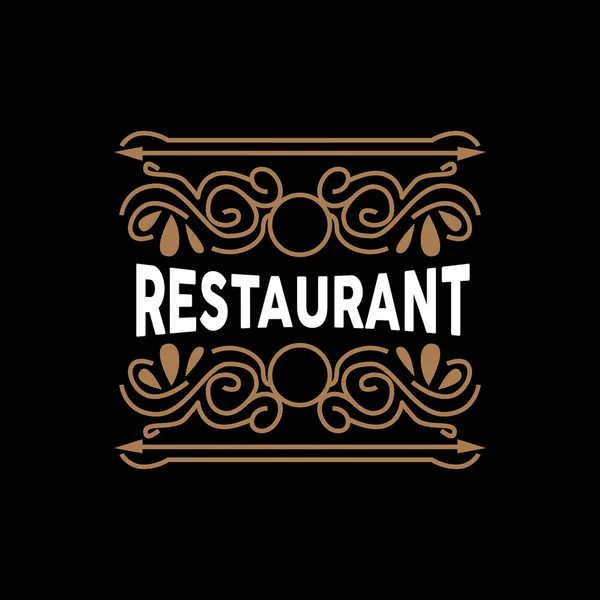 复古古式装饰设计 标志复古餐厅图文并茂 矢量线条简洁精致叉叉勺 — 图库矢量图片