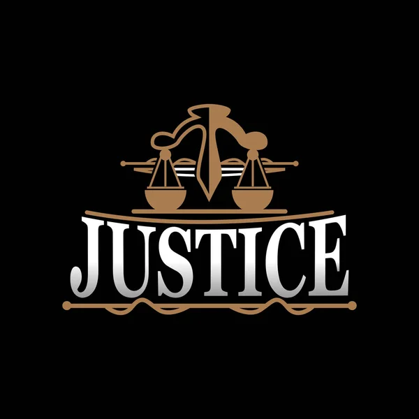 Logotipo Justicia Diseño Tema Vintage Retro Vector Derecho Despacho Abogados — Archivo Imágenes Vectoriales