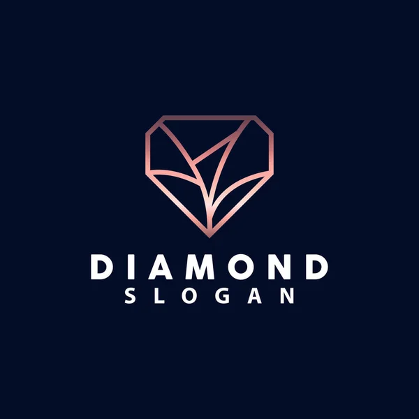 Smaragd Logo Edelstein Vektor Luxuriöses Premium Retro Elegantes Design Diamantschmuck — Stockvektor