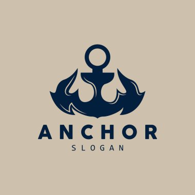 Anchor Logosu, Okyanus Gemi Vektörü, Basit Minimalist Tasarım, Sunucu Simgesi, Spartan, Okyanus, Sembol Şablonu