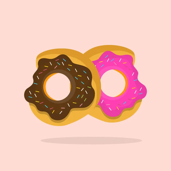 Donut Ikonillustration Isolerad Vektor Cartoon Style Food Concept Design Lämplig — Stock vektor
