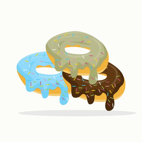 Donut Icon Illustratie Geïsoleerde Vector Cartoon Style Food Concept Ontwerp — Stockvector