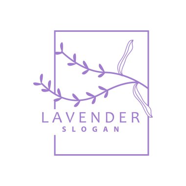 Lavanta Logosu, Basit Mor Çiçek Bitki Vektörü, Kutlama Kartı Tasarımı, Banner, Çiçek Süslemesi, Lavantalı El Çizimi Düğünü, Simge Simgesi İllüstrasyonu