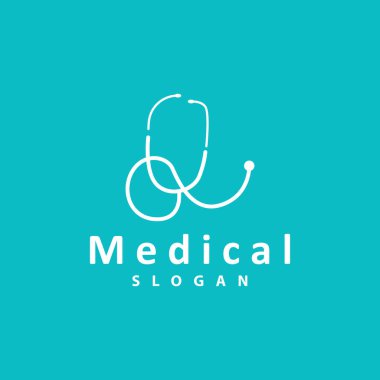 Sağlık Logosu, Doktor Stetoskop Vektörü, Sağlık Hizmeti Çizgisi Tasarımı, Simge Görünümü