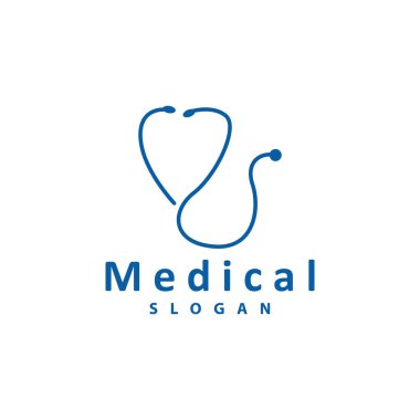 Sağlık Logosu, Doktor Stetoskop Vektörü, Sağlık Hizmeti Çizgisi Tasarımı, Simge Görünümü