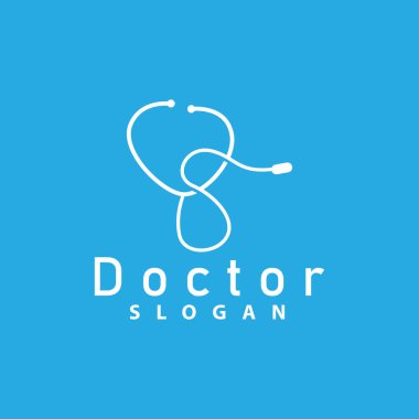 Sağlık Logosu, Doktor Stetoskop Vektörü, Sağlık Hizmeti Çizgisi Tasarımı, Simge Görünümü