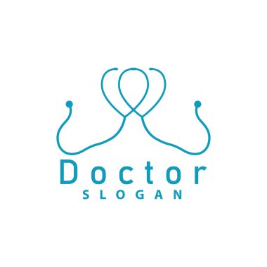 Sağlık Logosu, Doktor Stetoskop Vektörü, Sağlık Hizmeti Çizgisi Tasarımı, Simge Görünümü