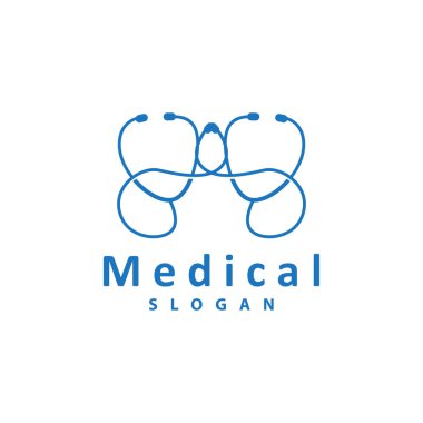 Sağlık Logosu, Doktor Stetoskop Vektörü, Sağlık Hizmeti Çizgisi Tasarımı, Simge Görünümü
