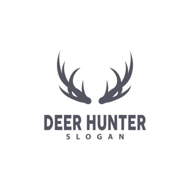 Deer Logo, Deer Hunter Vector, Forest Animal Design, Deer Antlers Retro Vintage Symbol Design Icon clipart