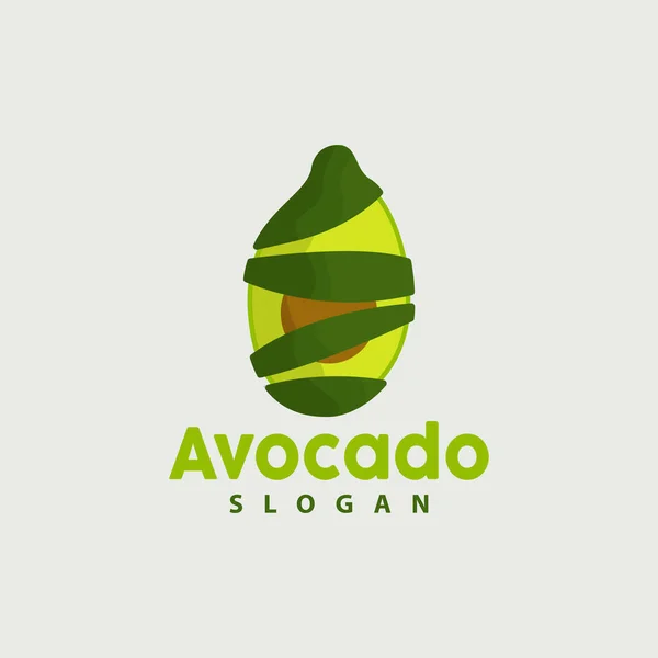 Avokado Logosu Taze Meyve Vektörü Simge Simgesi Tasarımı — Stok Vektör