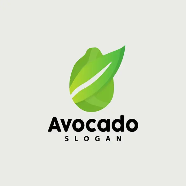 Avokado Logosu Taze Meyve Vektörü Simge Simgesi Tasarımı — Stok Vektör