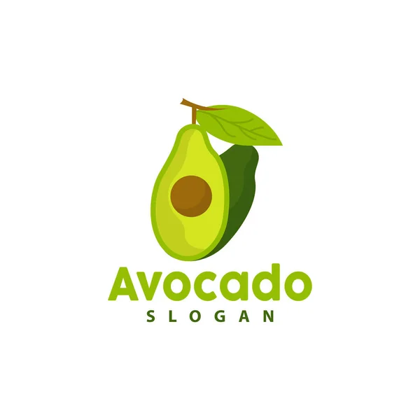 Logotipo Abacate Vetor Frutas Frescas Design Ícone Símbolo — Vetor de Stock