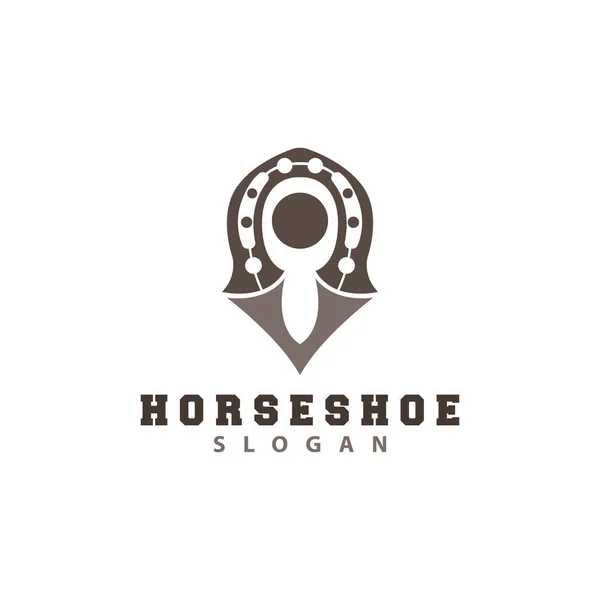 stock vector Horseshoe Logo, Horse Vector Vintage Elegant Old Retro Texsas Design, Silhouette Symbol Icon