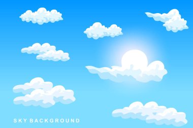 Cloud Background Design, Sky Landscape Illustration, Decoration Vector, Banners And Posters