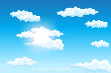 Cloud Background Design, Sky Landscape Illustration, Decoration Vector, Banners And Posters