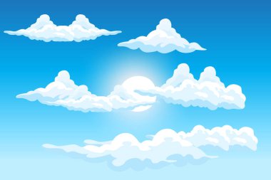 Cloud Background Design, Sky Landscape Illustration, Decoration Vector, Banners And Posters