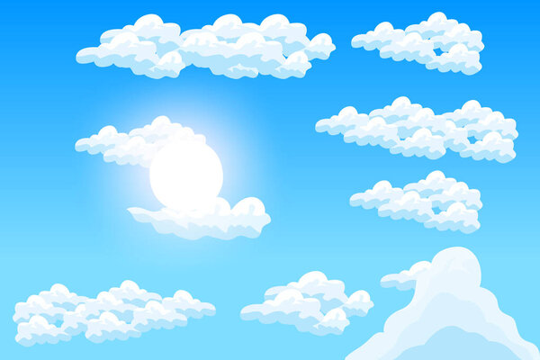 Cloud Background Design, Sky Landscape Illustration, Decoration Vector, Banners And Posters