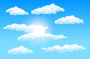 Cloud Background Design, Sky Landscape Illustration, Decoration Vector, Banners And Posters