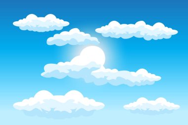 Cloud Background Design, Sky Landscape Illustration, Decoration Vector, Banners And Posters