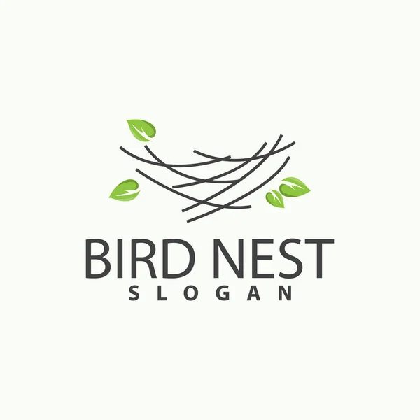 stock vector Bird Nest Logo, Bird House Shelter Vector, Modern Line Design Minimalist Style, Symbol Template Icon