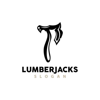 Balta Logosu, Ağaç Kesme Aracı Kara Siluet, Kereste Vector, Eski Retro Vintage Minimalist Tasarım, Simge Şablonu