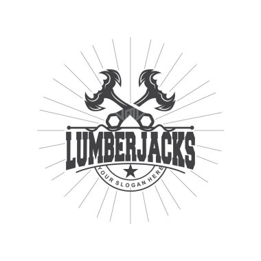 Balta Logosu, Ağaç Kesme Aracı Kara Siluet, Kereste Vector, Eski Retro Vintage Minimalist Tasarım, Simge Şablonu