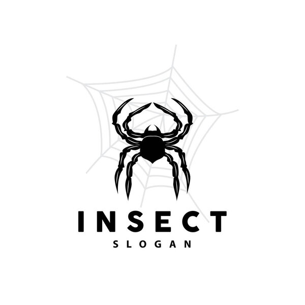 Логотип паука, вектор животных насекомых, премиум-винтажный дизайн, символ-шаблон