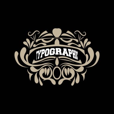 Vektör Dekoratif Klasik Tipografi Elementleri, Tebrik Kartı Tasarımı, Süslü Kaligrafi Daveti, Retro Biçim Kurdeleleri ve Rozetler