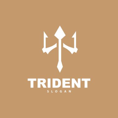 Trident Logo, Poseidon Neptün 'ün Vektör Sihirli Mızrağı, Triton Kral Tasarımı, Simge Simgesi Çizimi
