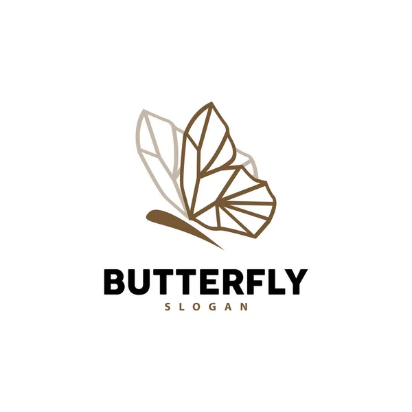 Schmetterling Logo Design Schönes Fliegendes Tier Icon Illustration Der Firmenmarke — Stockvektor