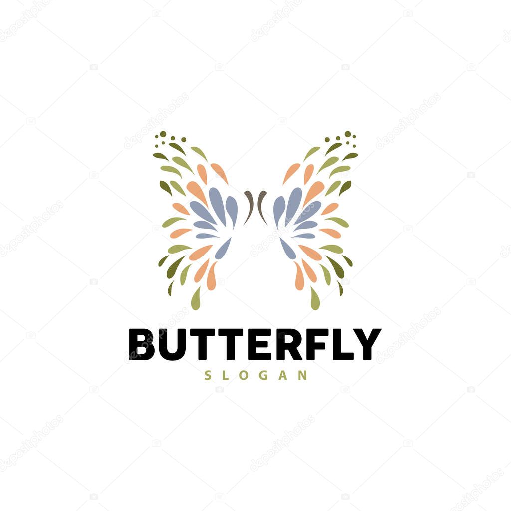 Butterfly Logo Design, Beautiful Flying Animal, Company Brand Icon Illustration, Screen Printing, Salon