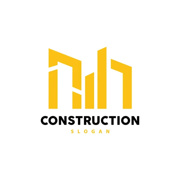 Logotipo Del Edificio Vector Para Construcción Del Edificio Diseño Línea — Archivo Imágenes Vectoriales