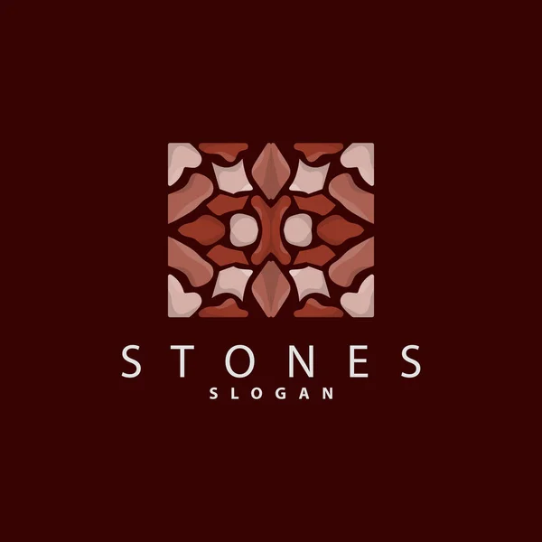 Brick Stone Logo Premium Elegant Design Vektor Bakgrund Stenhus Ikon — Stock vektor