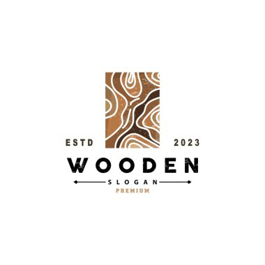 Ağaç Logosu, Ahşap Fiber Kabuk Vektörü, Ağaç Gövdesi İlham Alma Çizimi Tasarımı